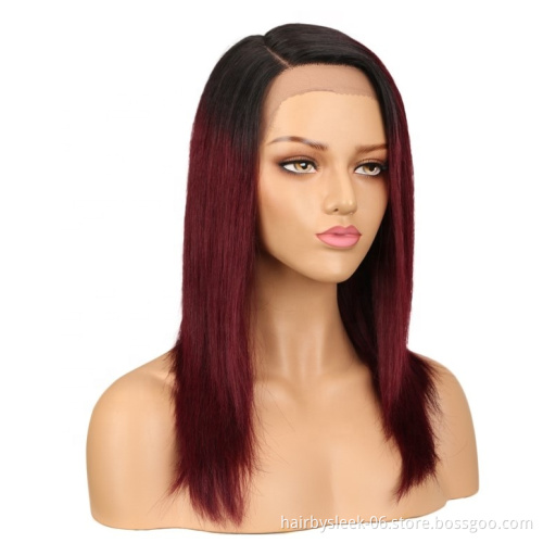 180 Density Soft U Part Hd Lace Frontal Silk Straight 100% Fringe Long Brazilian Peruvian Wigs Lace Front Virgin Human Hair